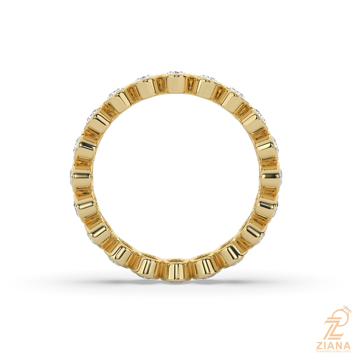 oval bezel set diamond eternity ring