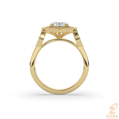 Vintage Oval Diamond Halo Engagement Ring