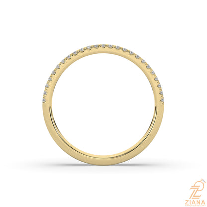 Round Cut Diamond Half Eternity Wedding Band