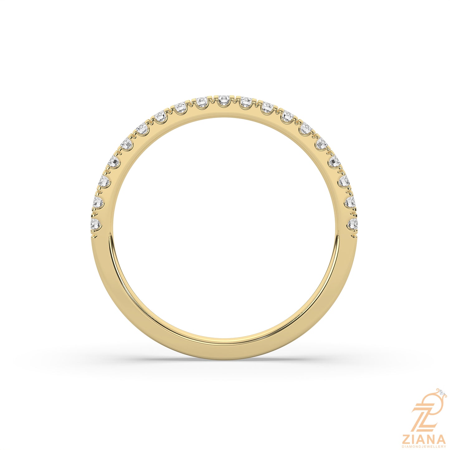 round cut diamond half eternity band