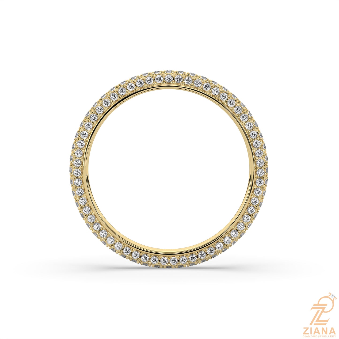 round diamond stack ring