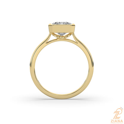 Radiant Cut Bezel Set Solitaire Engagement Ring