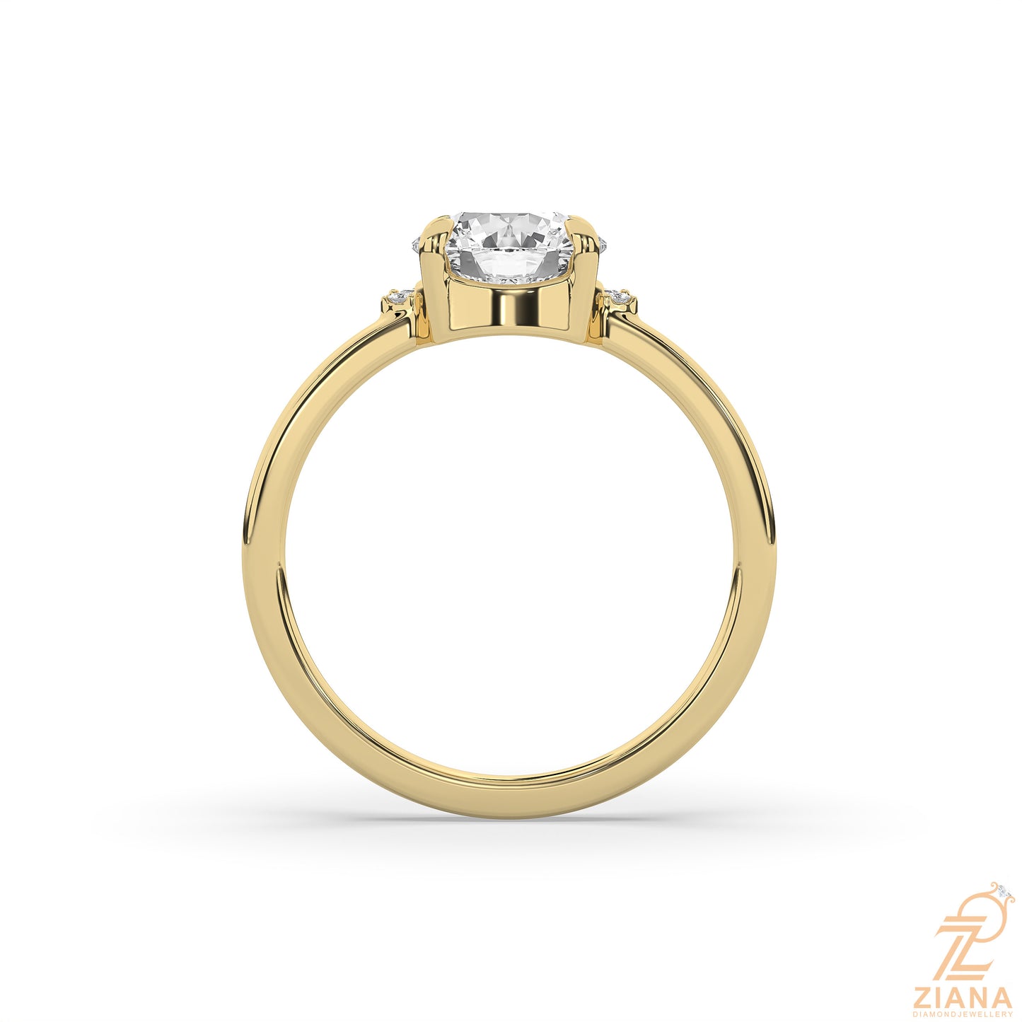 round brilliant diamond floral halo engagement ring