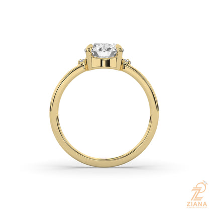 Round Brilliant Diamond Floral Halo Engagement Ring
