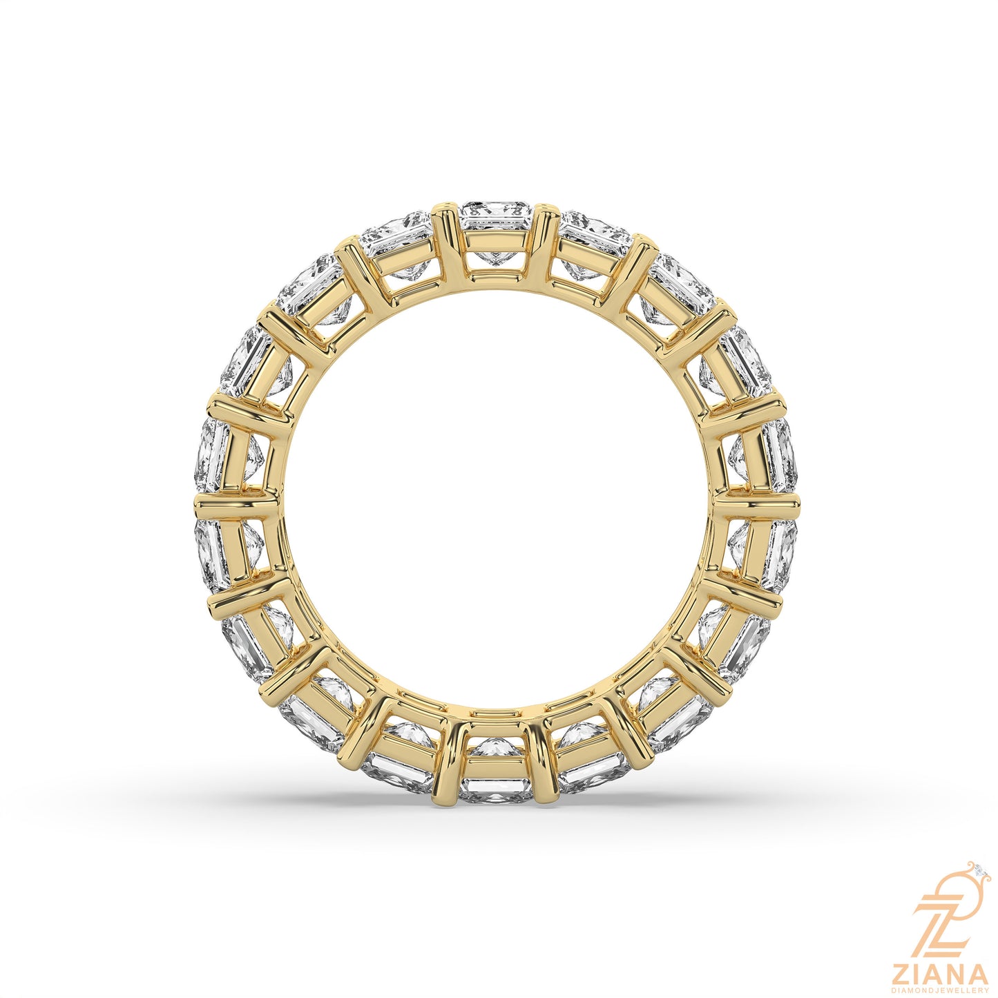 princess cut diamond eternity band ring