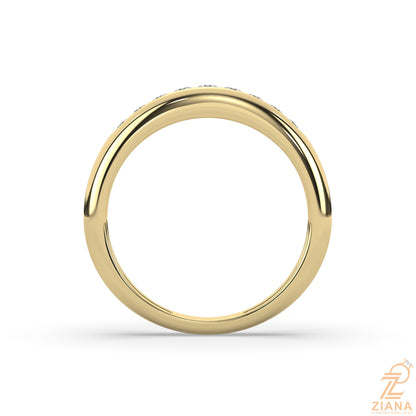Round Cut Flush Set Diamond Wedding Band