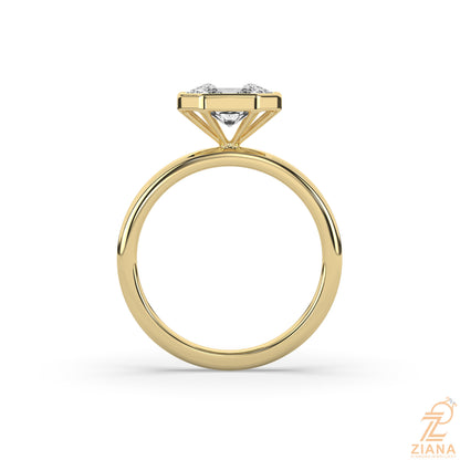 Radiant Cut Bezel Set Solitaire Engagement Ring