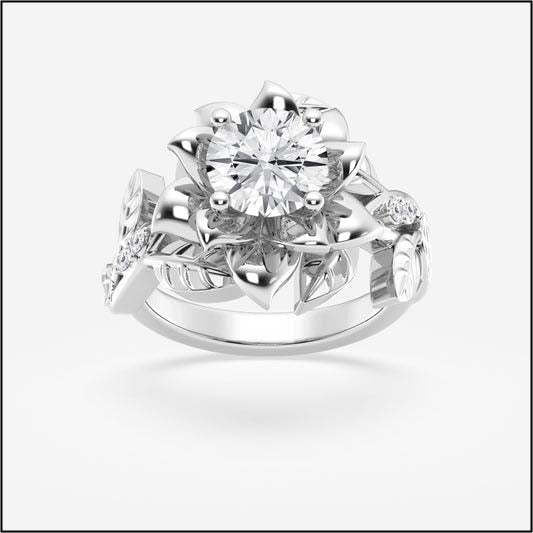 truly custom 1 1/2 ctw round lab grown diamond engagement ring