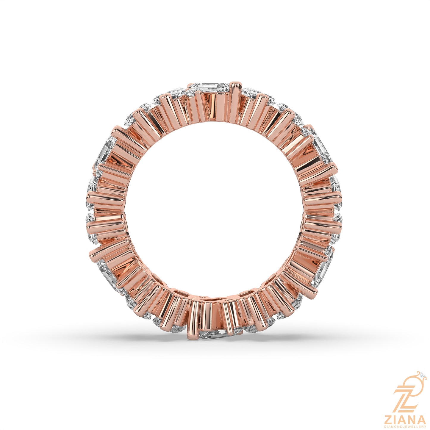 emerald cut diamond eternity ring