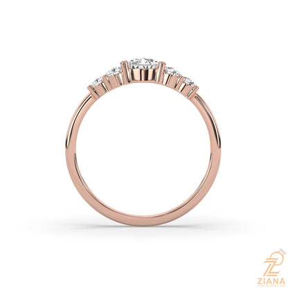 Five Stone Pear Diamond Engagement Ring