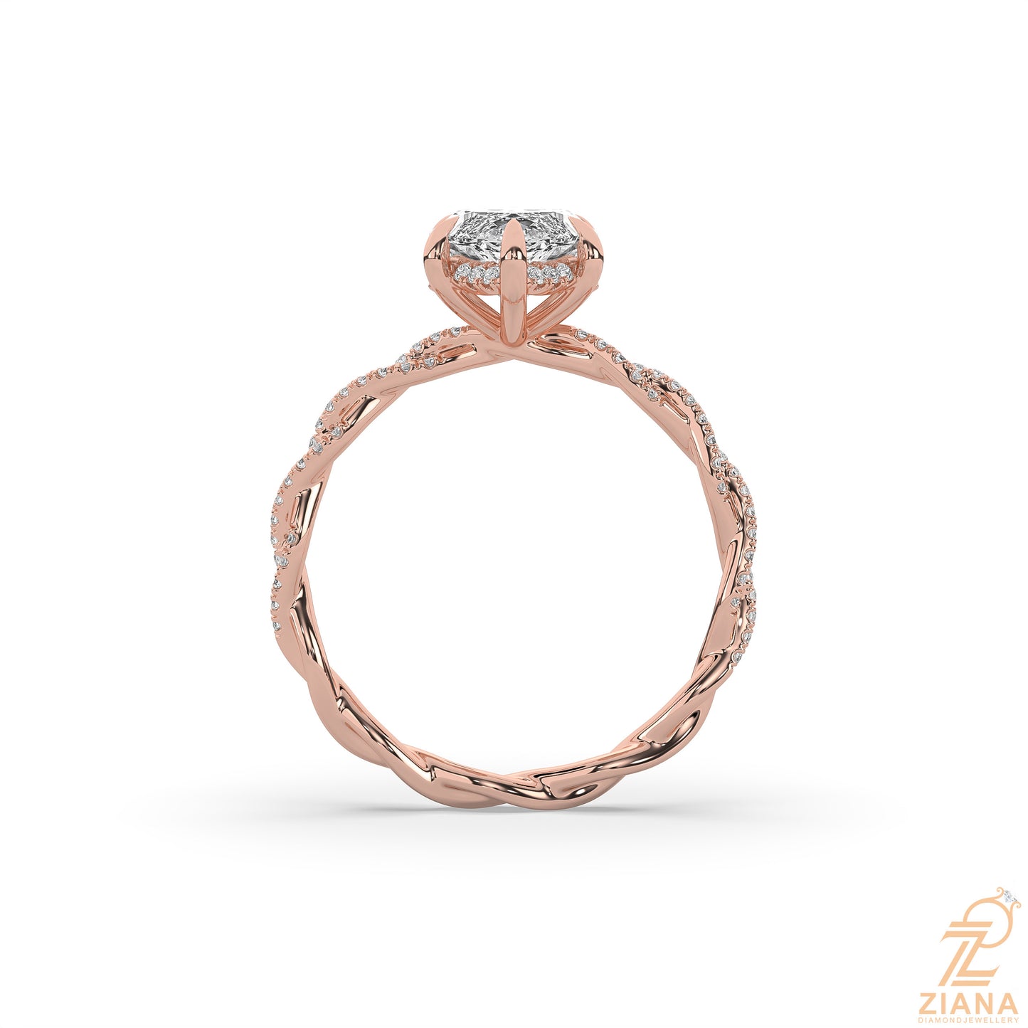 twisted marquise diamond engagement ring
