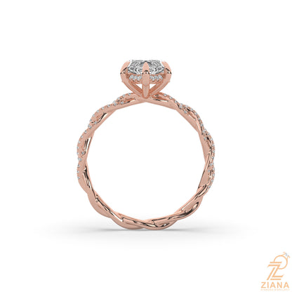 Twisted Marquise Diamond Engagement Ring