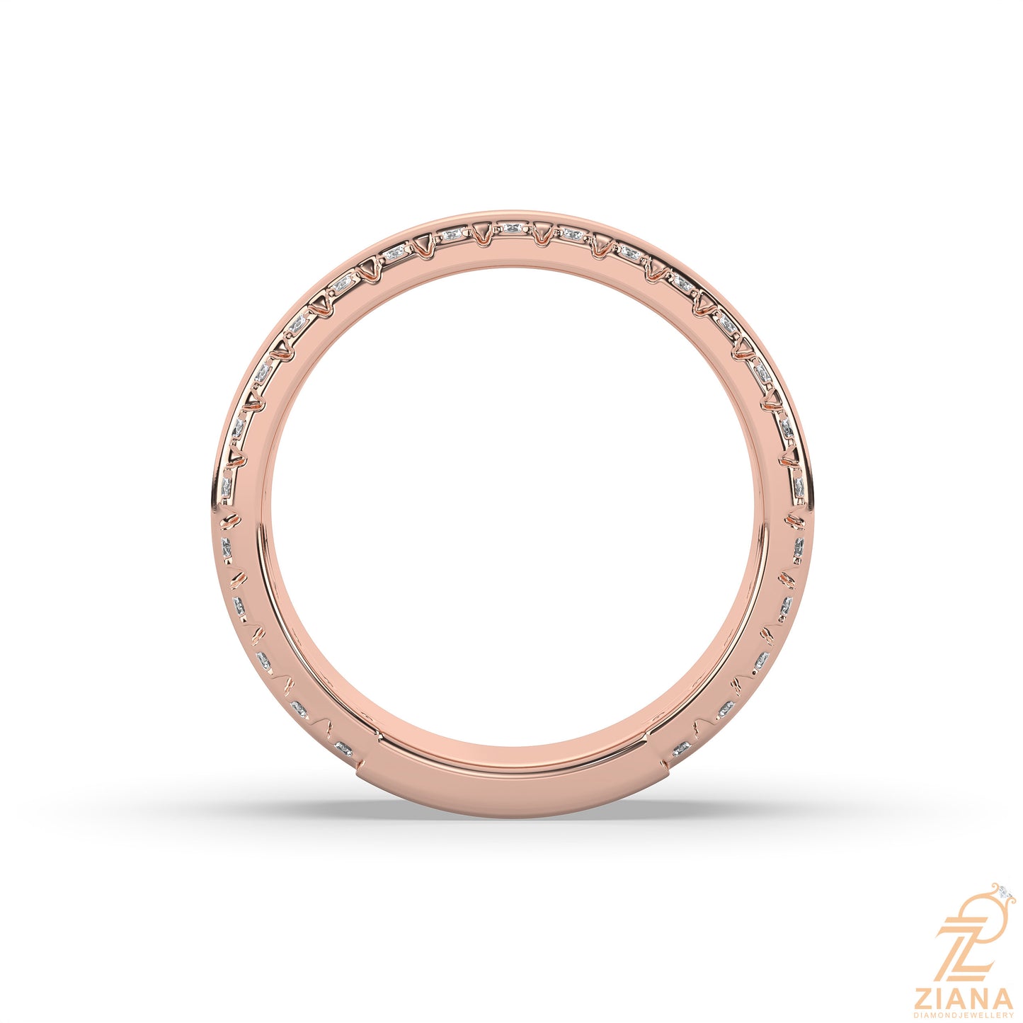classic channel set diamond wedding band ring