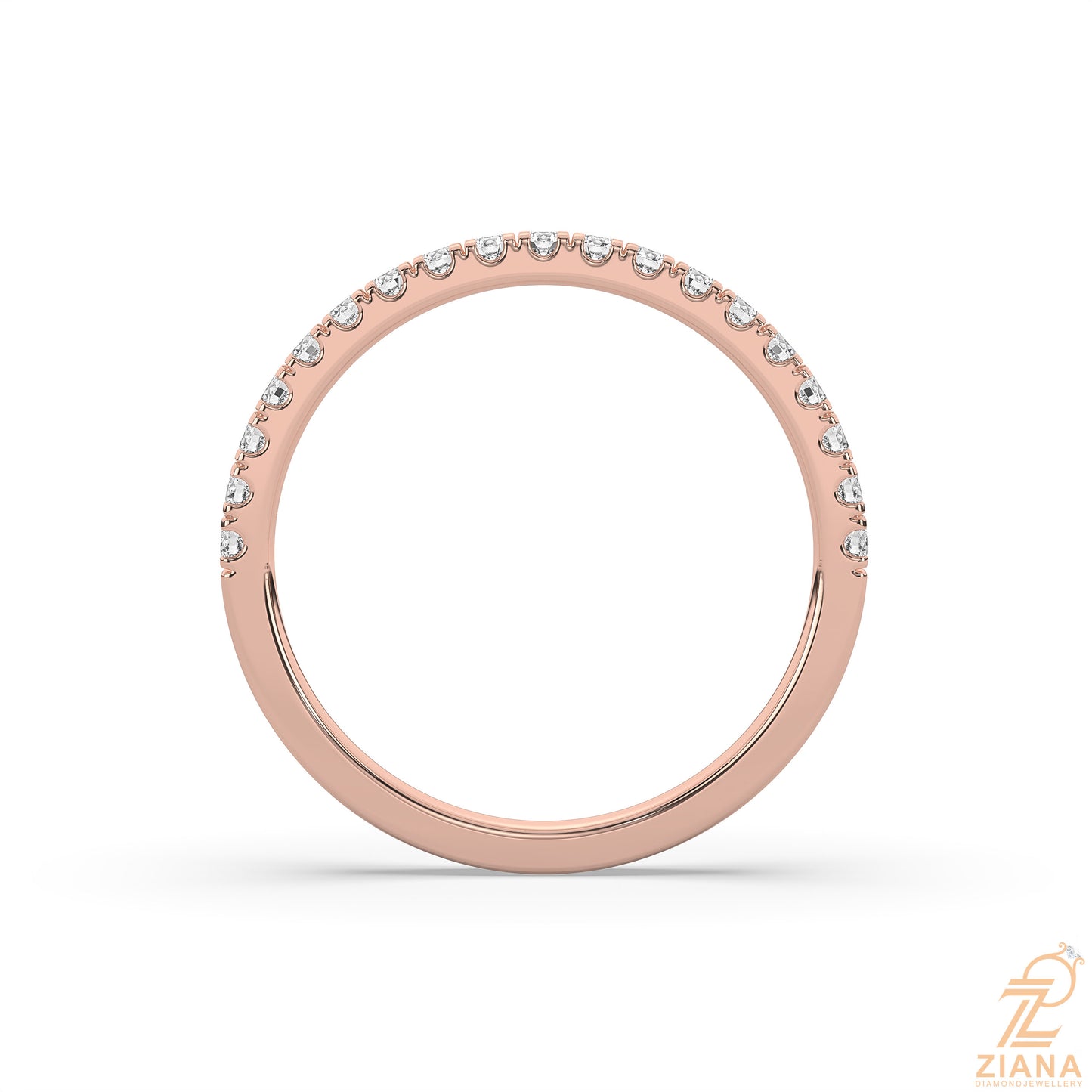 round cut diamond half eternity band