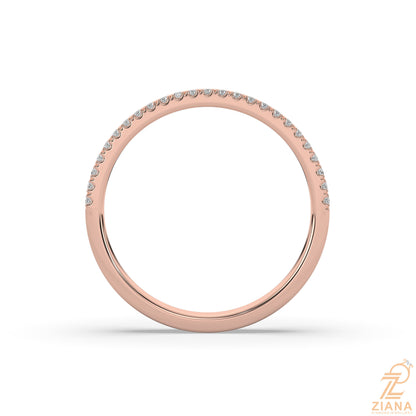 Round Cut Diamond Half Eternity Wedding Band