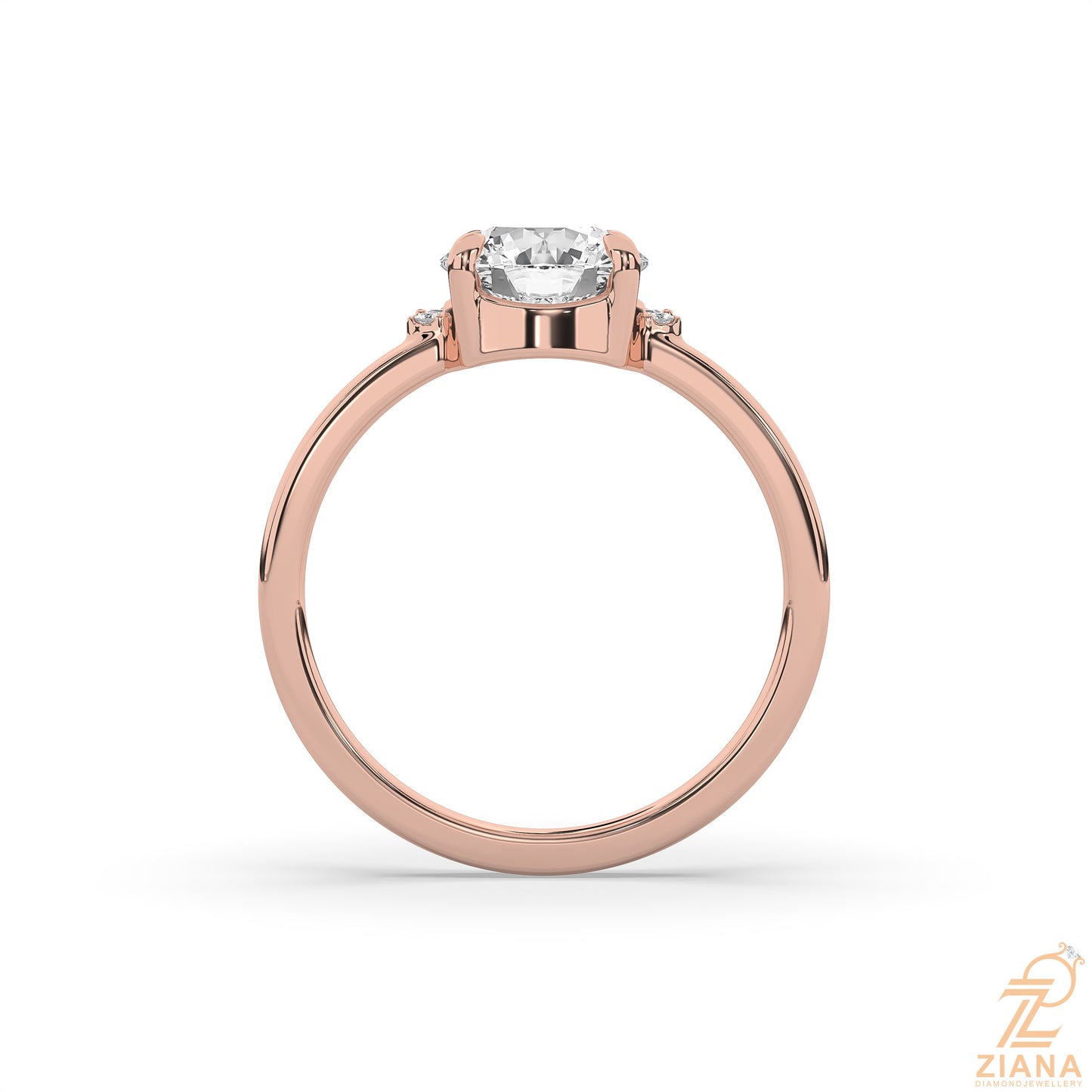 round brilliant diamond floral halo engagement ring