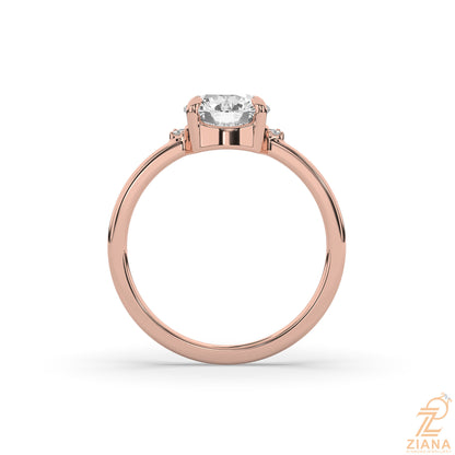 Round Brilliant Diamond Floral Halo Engagement Ring
