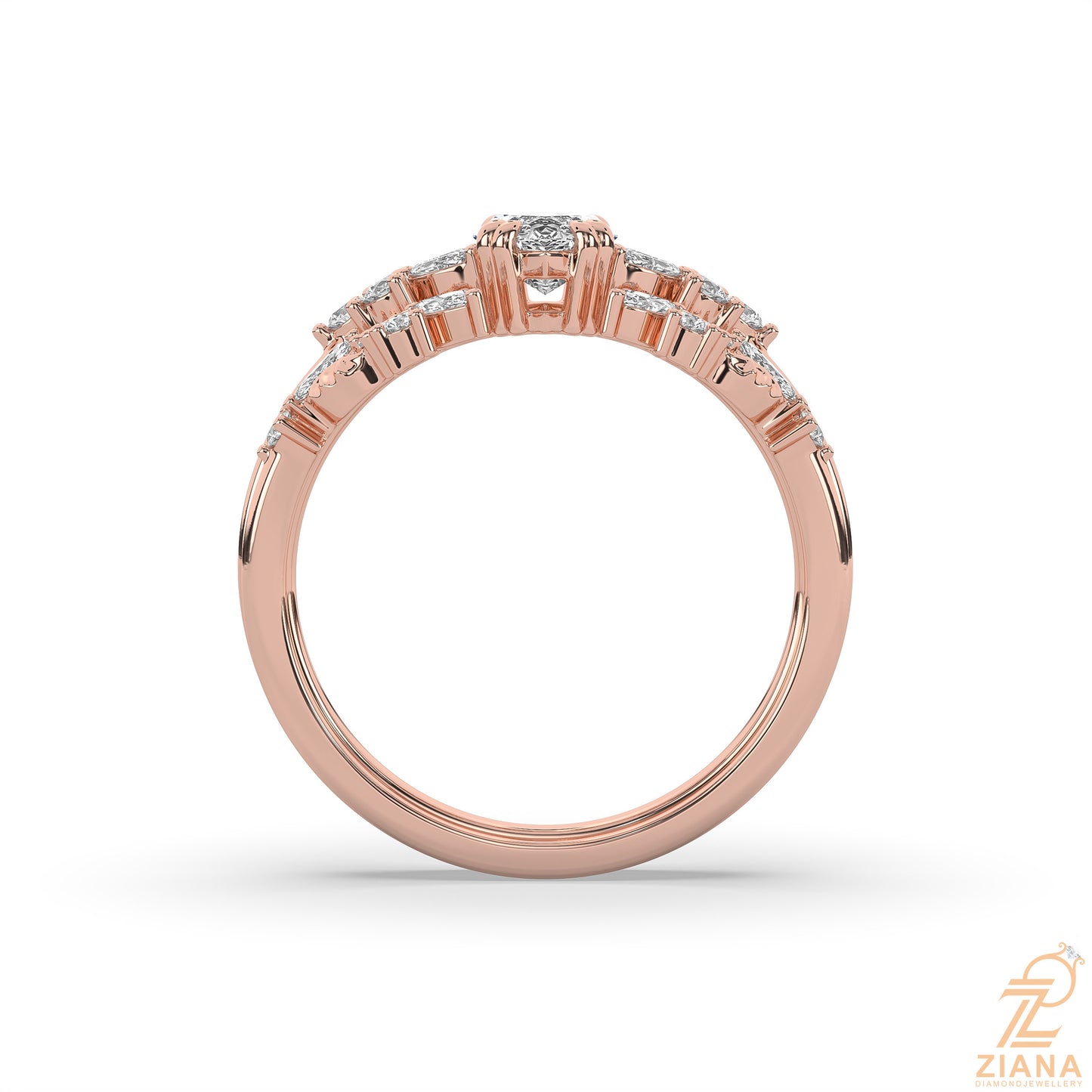 marquise diamond engagement ring set