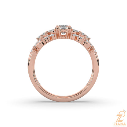 Marquise Diamond Engagement Ring Set