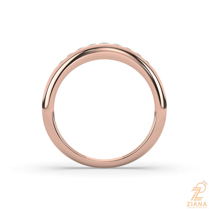 Round Cut Flush Set Diamond Wedding Band