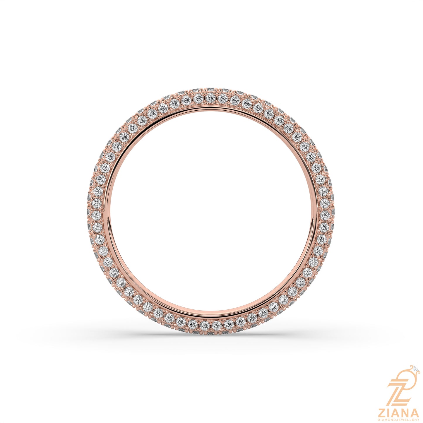 round diamond stack ring