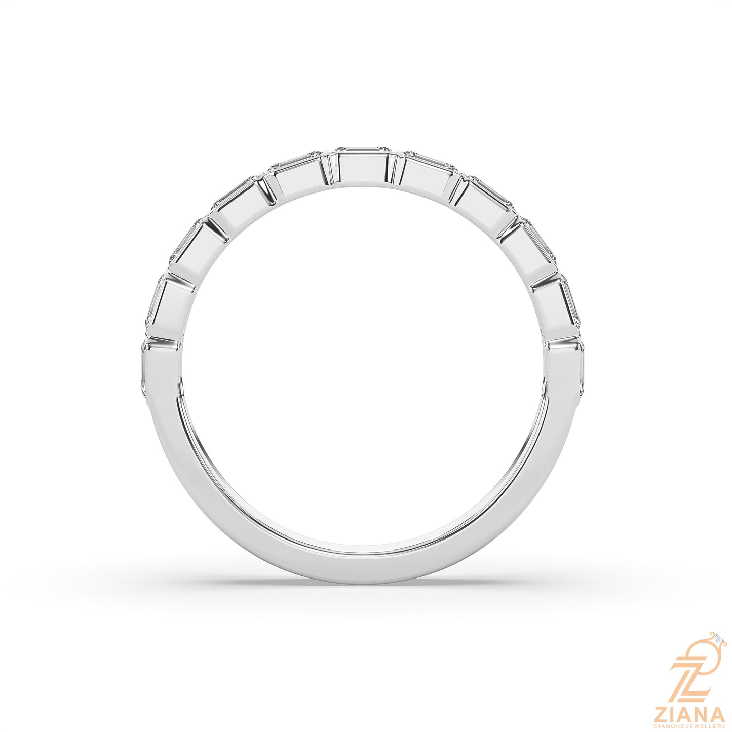 emerald diamond stackable ring