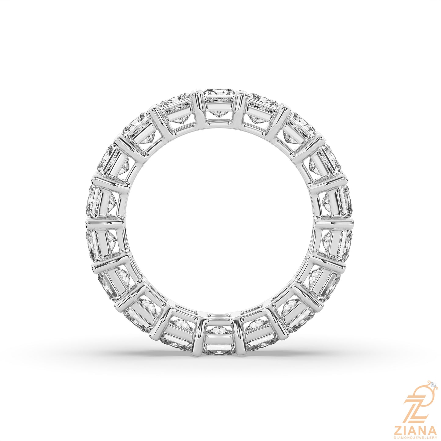 princess cut diamond eternity band ring