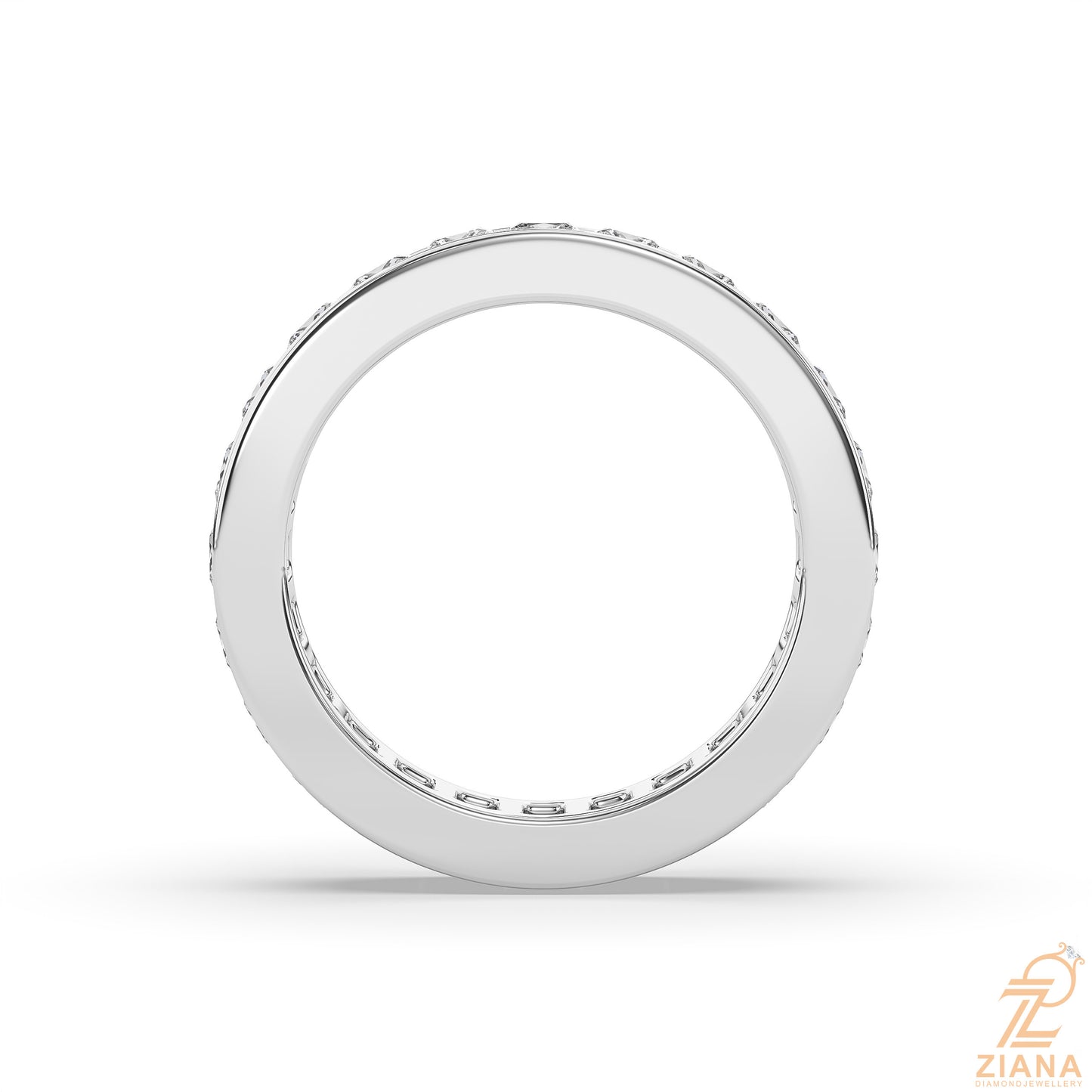 princess cut diamond channel set eternity ring