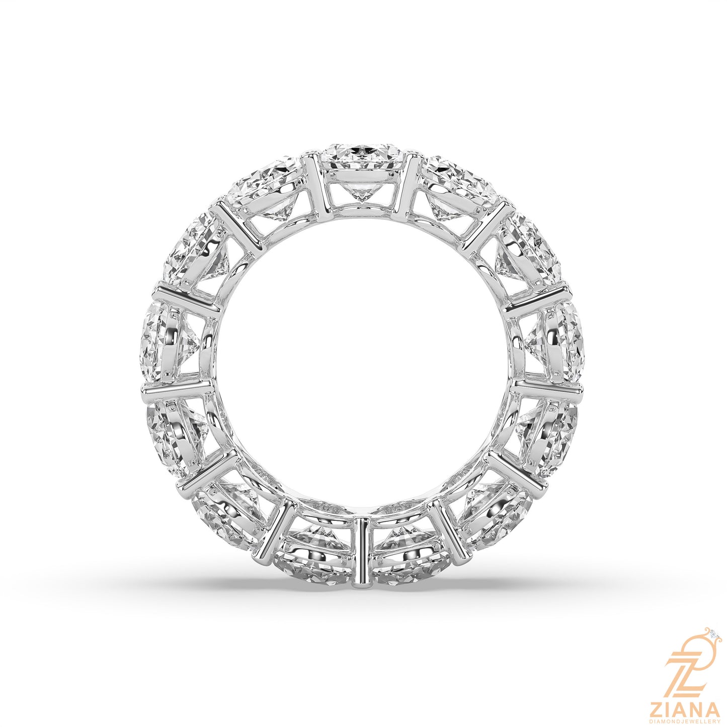 oval cut diamond eternity band ring
