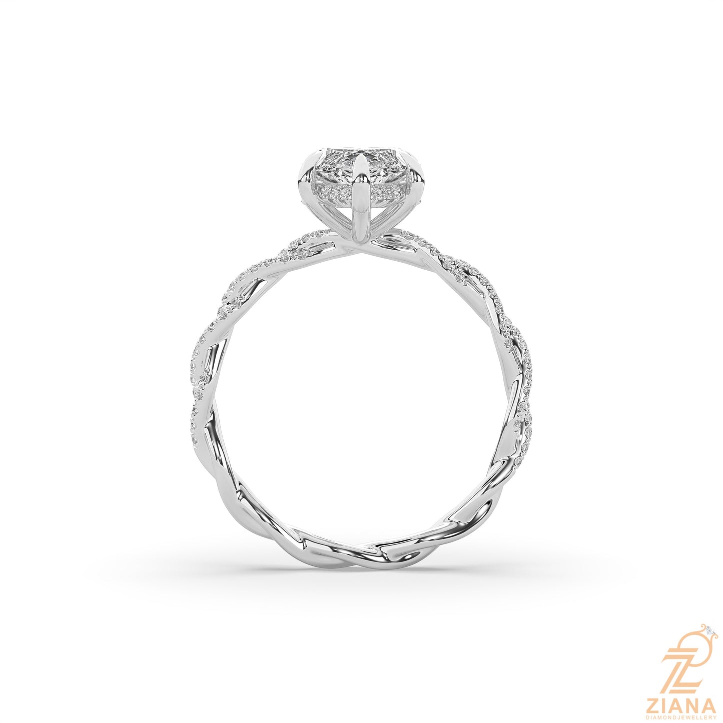 twisted marquise diamond engagement ring