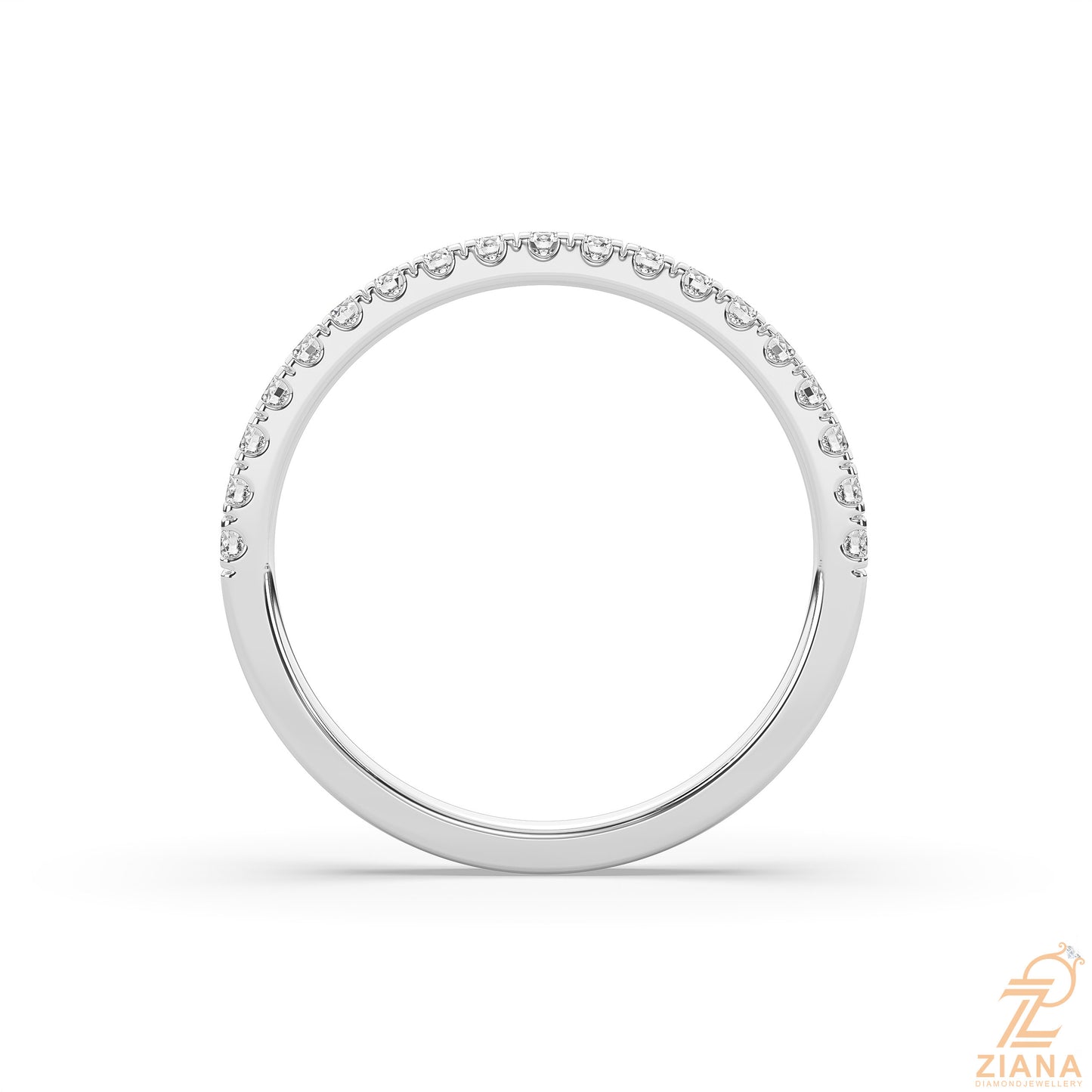 round cut diamond half eternity band