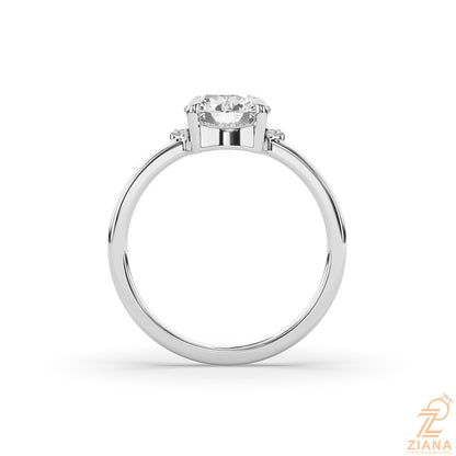Round Brilliant Diamond Floral Halo Engagement Ring
