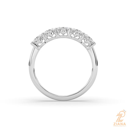 Diamond Engagement Ring with Pear Side Stones