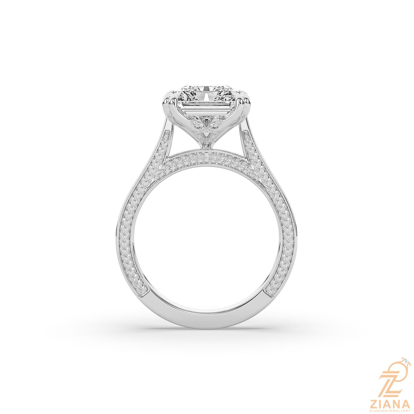 radiant cut solitaire engagement ring