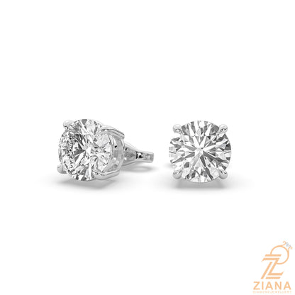 Round Brilliant Solitaire Diamond Stud Earrings