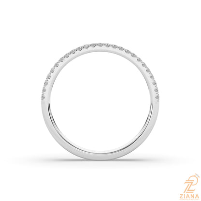 Round Cut Diamond Half Eternity Wedding Band