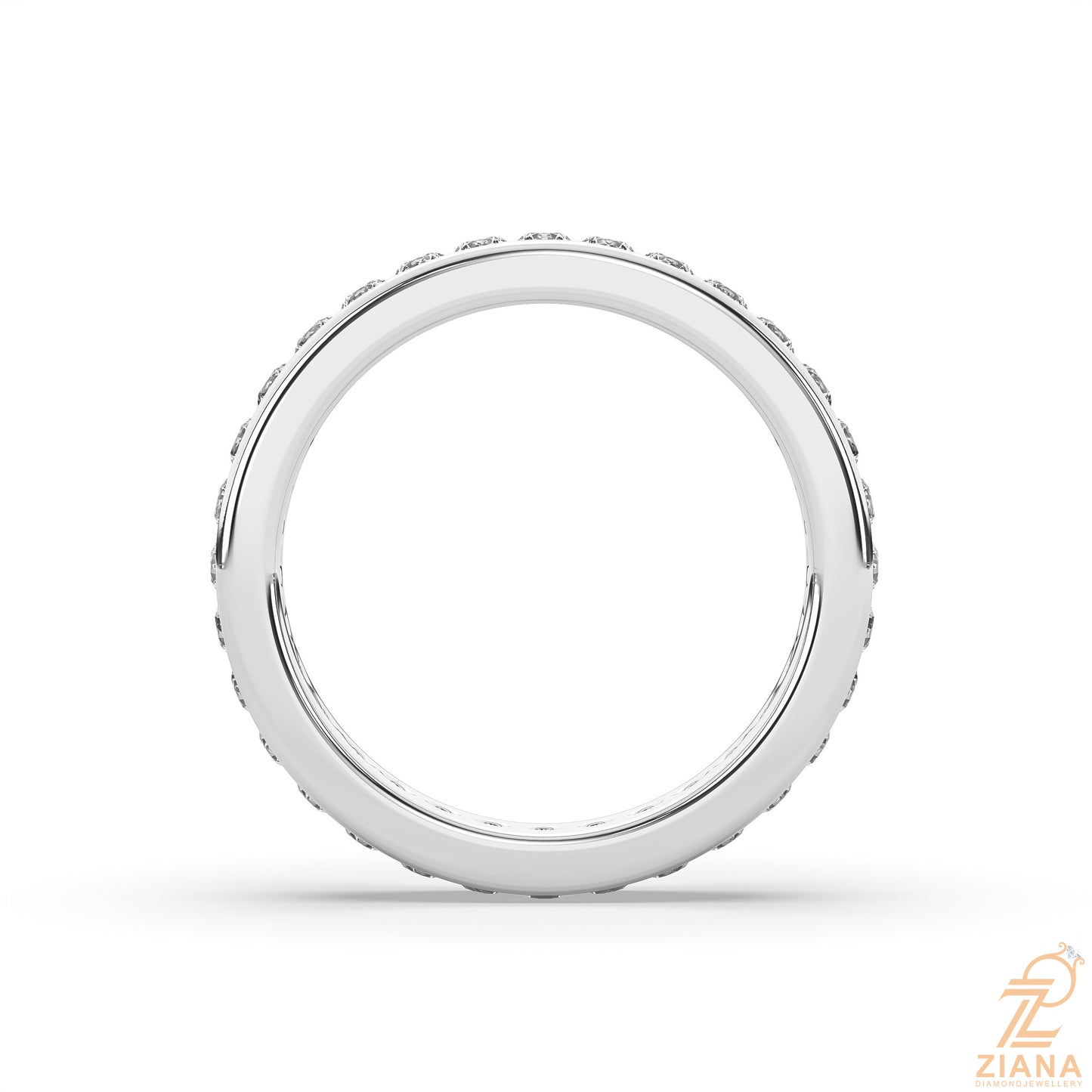 blue sapphire & diamond full eternity ring