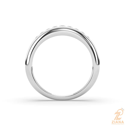 Round Cut Flush Set Diamond Wedding Band