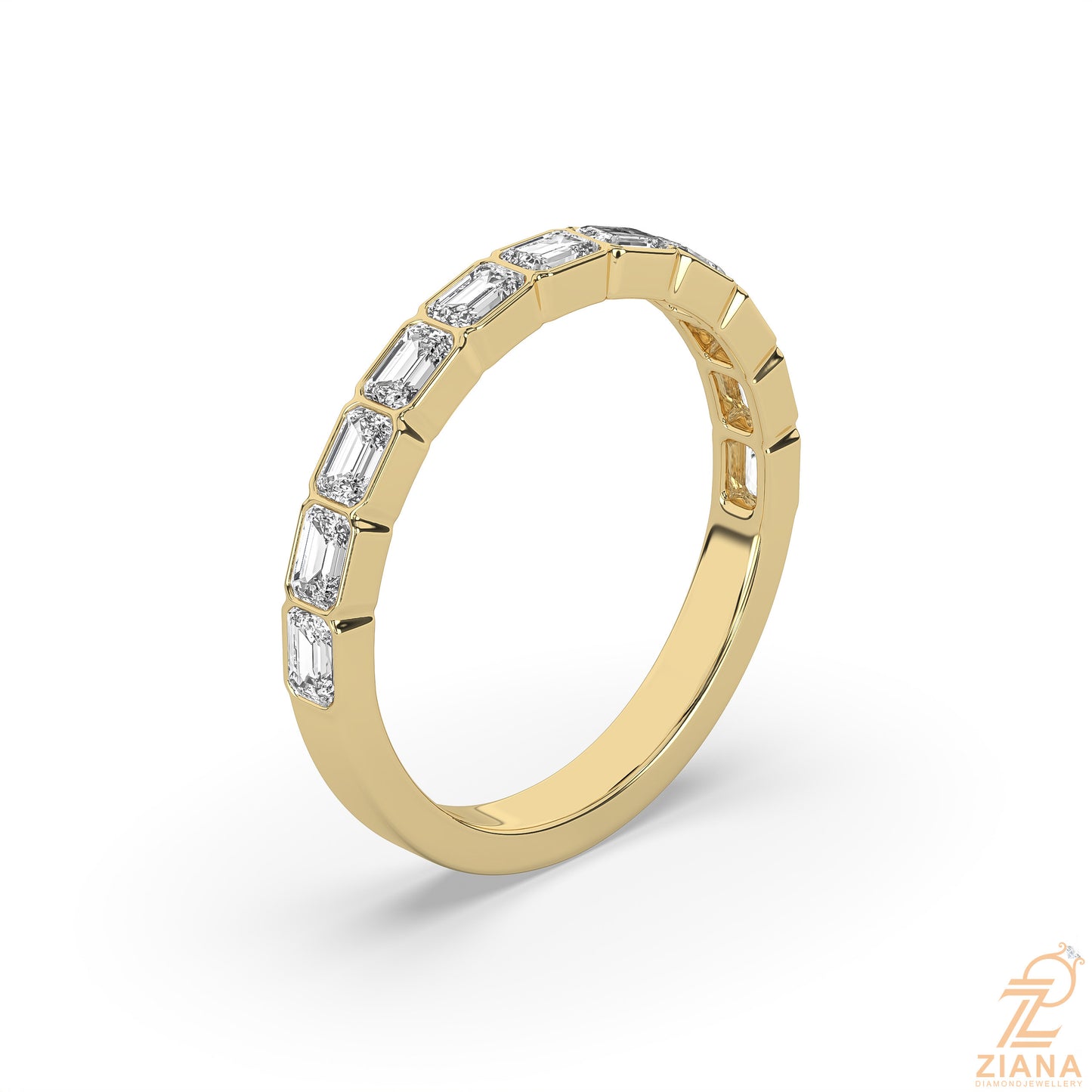 emerald diamond stackable ring