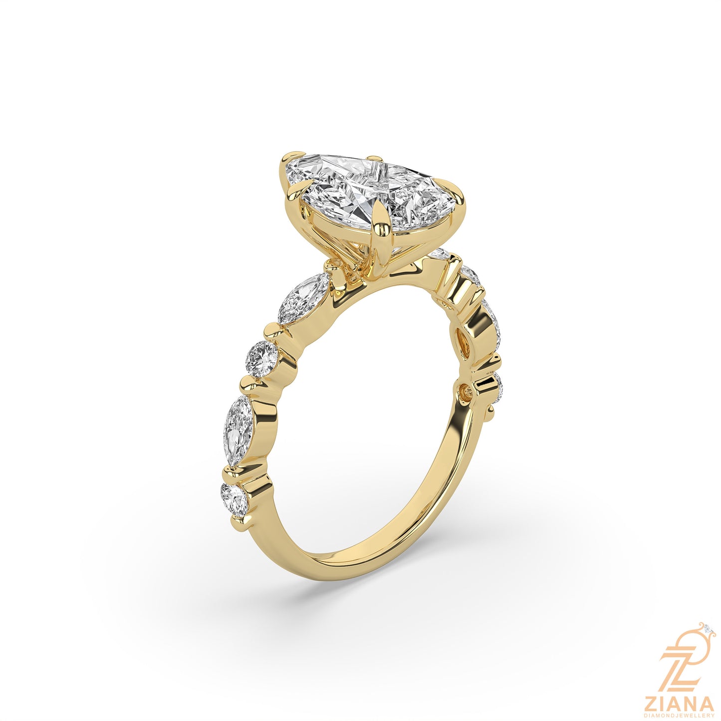 pear cut diamond engagement ring