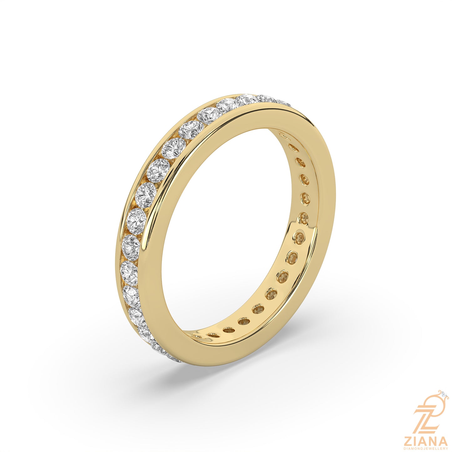 blue sapphire & diamond full eternity ring