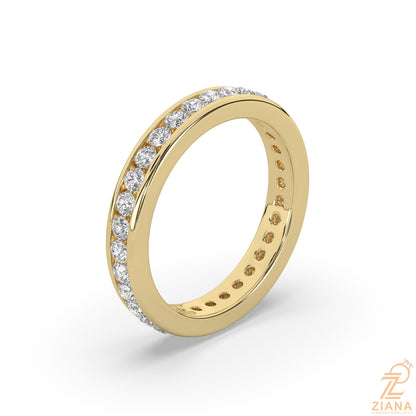 Blue Sapphire & Diamond Full Eternity Ring