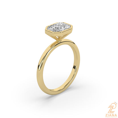 Radiant Cut Bezel Set Solitaire Engagement Ring