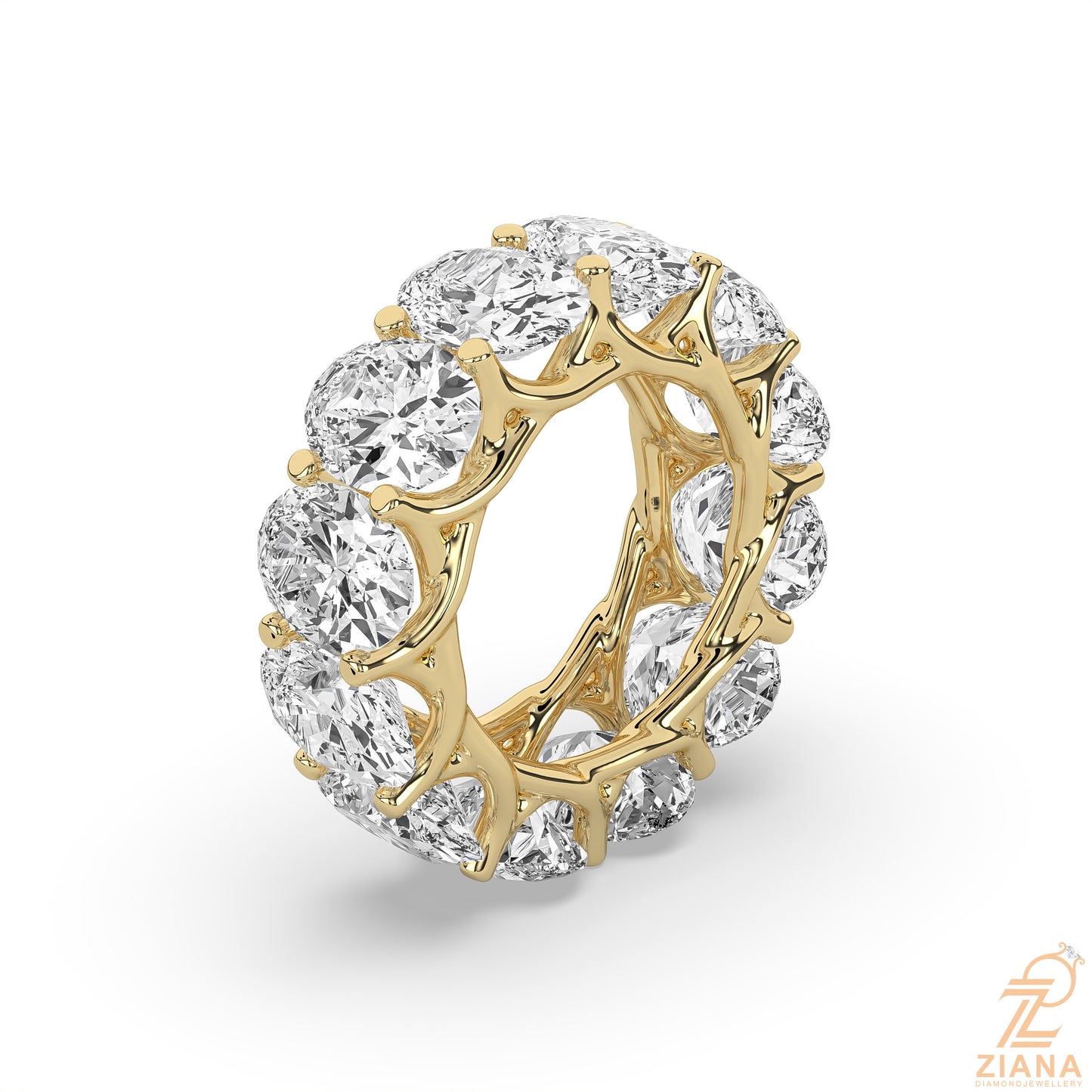 oval diamond eternity ring