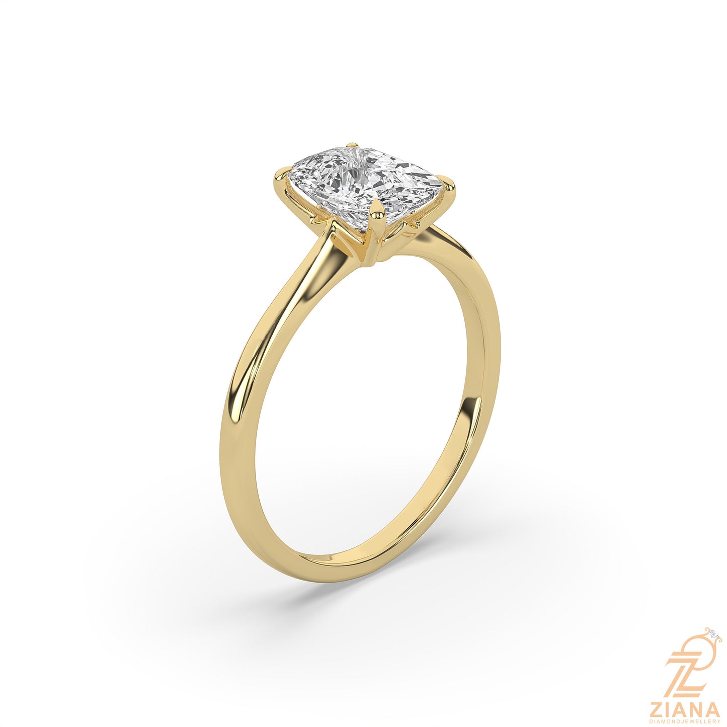 classic cushion cut solitaire engagement ring
