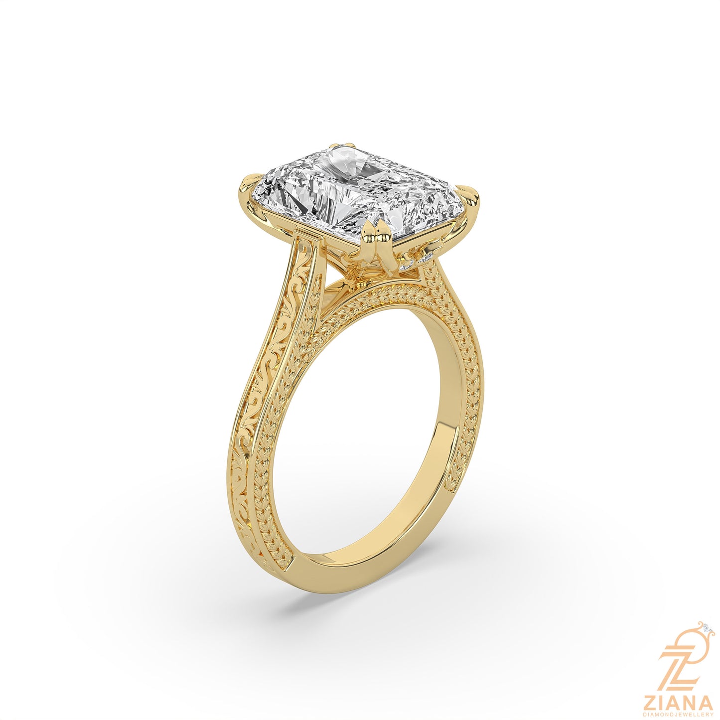 radiant cut solitaire engagement ring