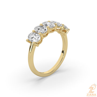 Diamond Engagement Ring with Pear Side Stones