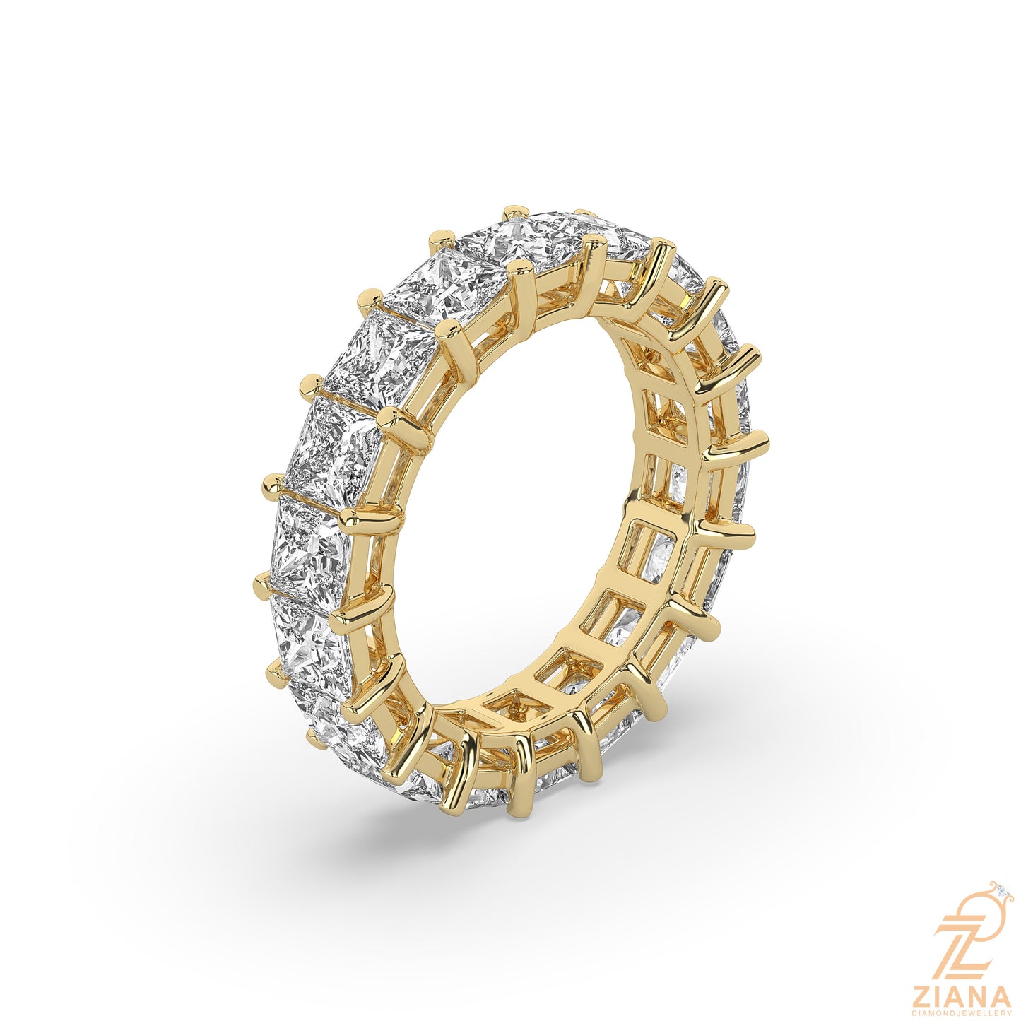 princess cut diamond eternity band ring