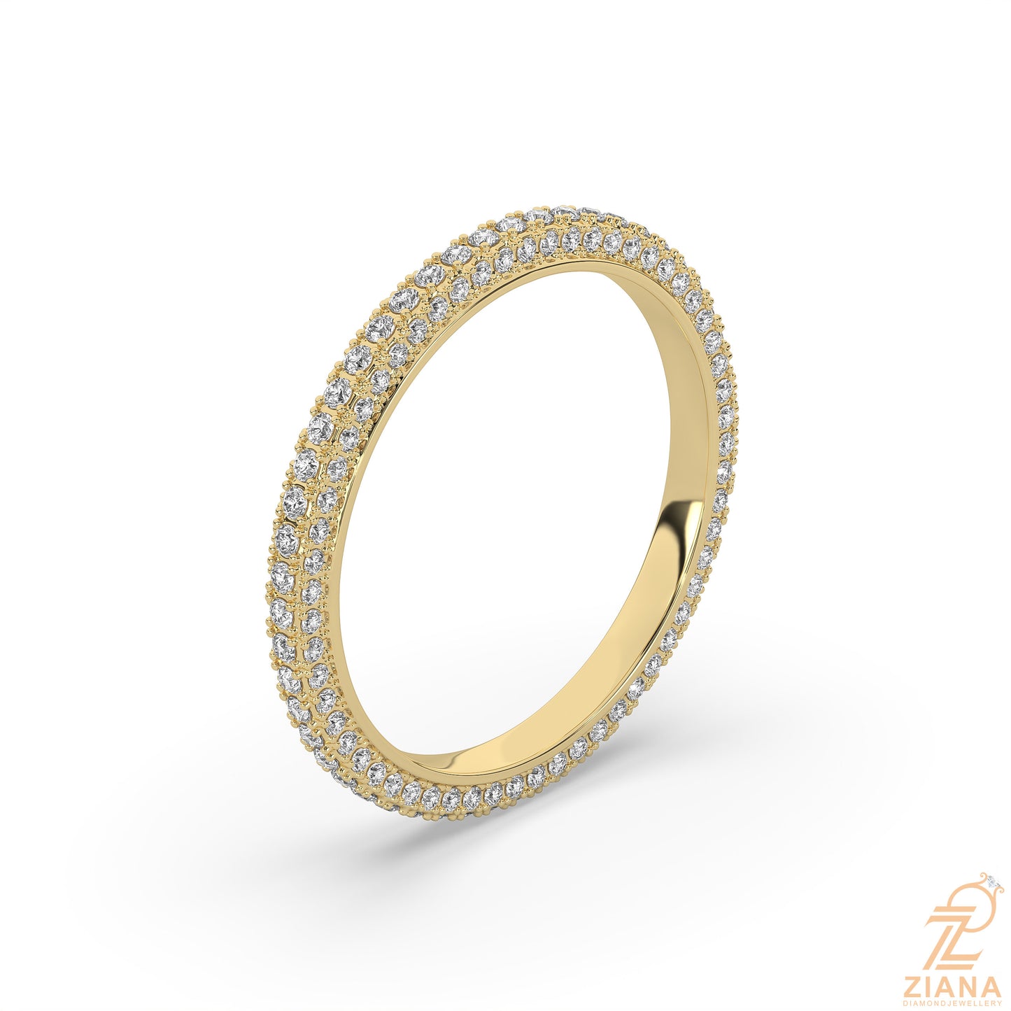 round diamond stack ring