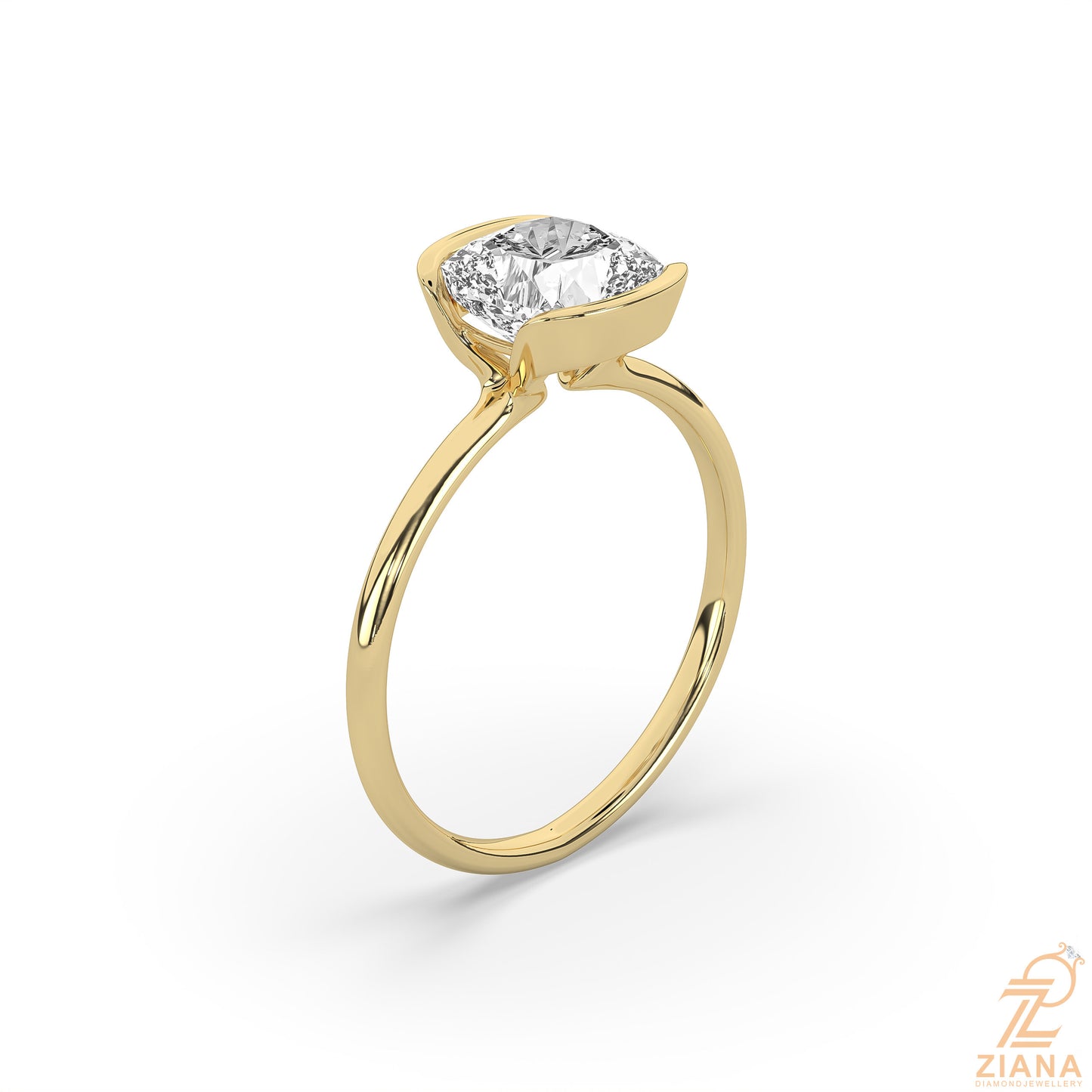 cushion cut solitaire diamond engagement ring
